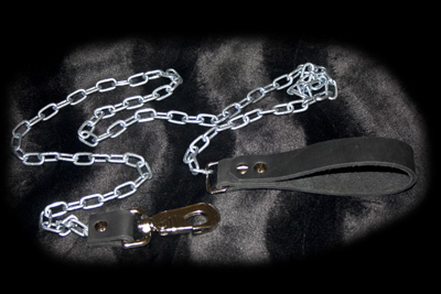 Leather leash with chain